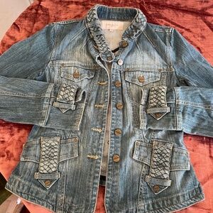 KAREN MILLEN Denim Moto Jacket US 8 / UK 12 / EU 40